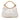 White Gucci Woven Leather Bamboo Studded Hobo - Designer Revival