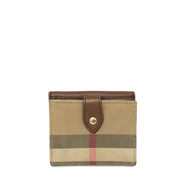 Brown Burberry House Check Canvas Wallet