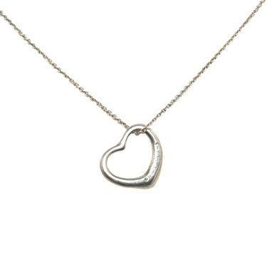 Silver Tiffany Open Heart Pendant Necklace - Designer Revival