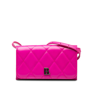 Pink Balenciaga Quilted Touch B Crossbody Bag - Designer Revival