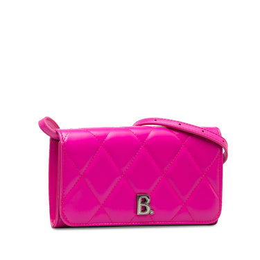 Pink Balenciaga Quilted Touch B Crossbody Bag