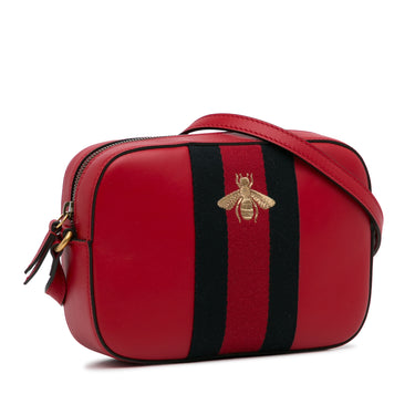 Red Gucci Webby Bee Crossbody Bag