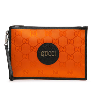 Orange Gucci GG Nylon Off The Grid Clutch - Designer Revival