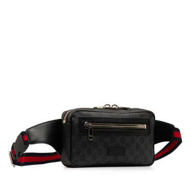 Black Gucci GG Supreme Web Belt Bag - Designer Revival