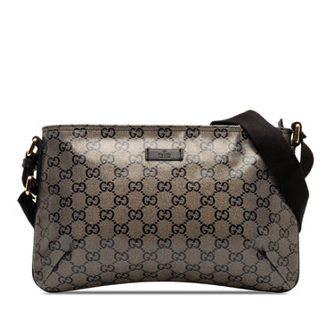 Gray Gucci Small GG Crystal Crossbody Bag - Designer Revival