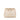 Beige Chanel CC Stitched Linen Chain Tote