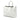 White Prada Large Saffiano Cuir Double Satchel