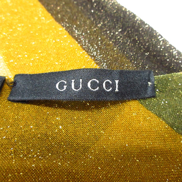 Yellow Gucci Printed Silk Scarf Scarves