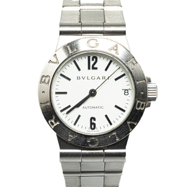 Silver Bvlgari Automatic Stainless Steel Diagono Watch - Designer Revival