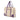 Brown Prada Studded Leather Trimmed Canvas Front Pocket Tote Satchel