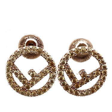 Gold Fendi F is Fendi Push Back Earrings - Designer Revival