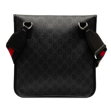 Black Gucci GG Supreme Envelope Web Crossbody Bag