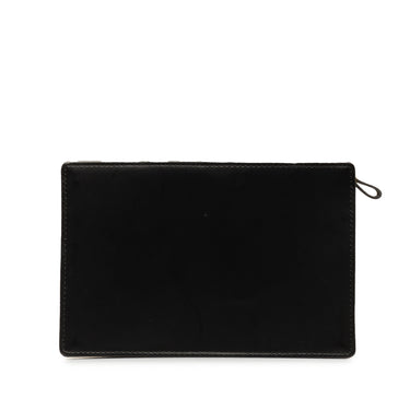 Black Burberry House Check Canvas Trimmed Leather Pouch