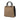 Beige Gucci GG Canvas and Calfskin Bamboo Top Handle Bag