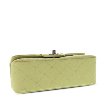 Yellow Chanel Mini Classic Caviar Rectangular Single Flap Crossbody Bag