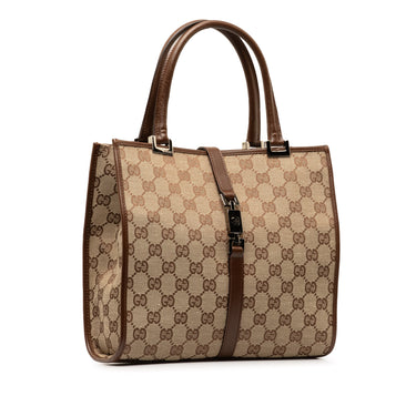 Beige Gucci GG Canvas Jackie Tote