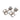 Silver Chanel CC Brass Strass Drop Push Back Earrings