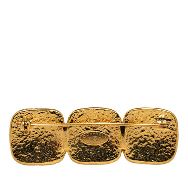 Gold Chanel Triple CC Brooch - Designer Revival