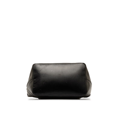 Black Gucci Bamboo Leather Shoulder Bag - Designer Revival