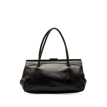 Black Gucci Leather Frame Handbag