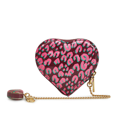 Red Louis Vuitton x Stephen Sprouse Leopard Heart Coin Pouch - Designer Revival