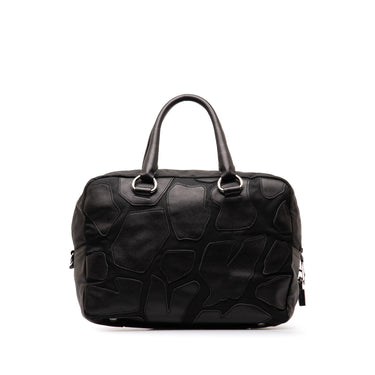 Black Prada Patches Tessuto and Saffiano Handle Bag
