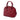 Red Burberry Small Heritage Grain Check Embossed Leather Orchard Bowling Bag Satchel