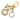 Gold Louis Vuitton Monogram Charm Key Chain