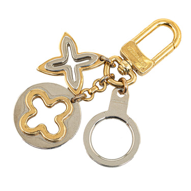 Gold Louis Vuitton Monogram Charm Key Chain