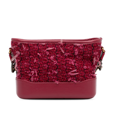 Red Chanel Small Tweed Gabrielle Hobo Crossbody Bag