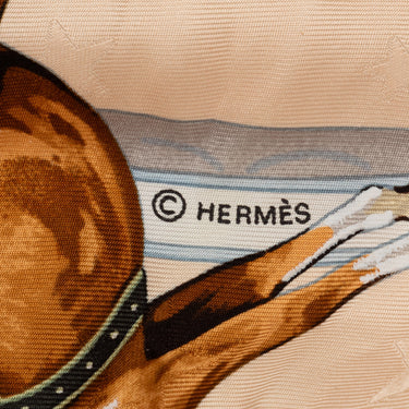 Orange Hermes En Piste Silk Scarf Scarves