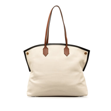 Brown Burberry Canvas Society Tote - Designer Revival