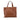 Brown Gucci Leather Embossed Logo Tote