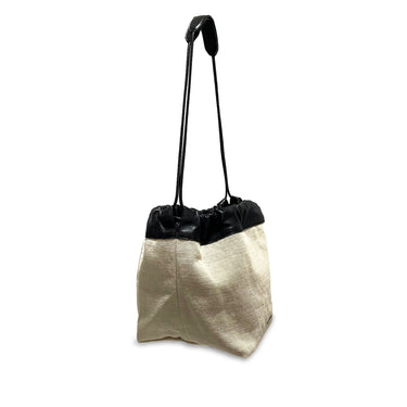 White Jil Sander Canvas Dumpling Bucket Bag - Designer Revival