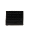 Black Ferragamo Gancini Embossed Leather Bifold Wallet - Designer Revival