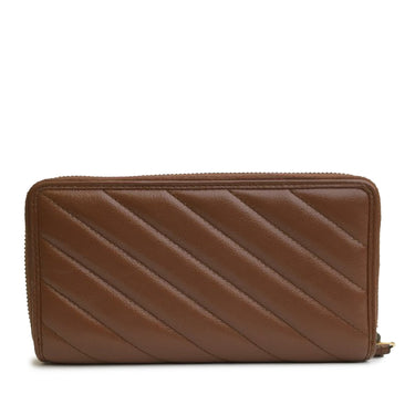 Brown Gucci GG Marmont Leather Zip Around Wallet - Designer Revival