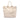 White Prada Vitello Daino Open Convertible Tote Satchel