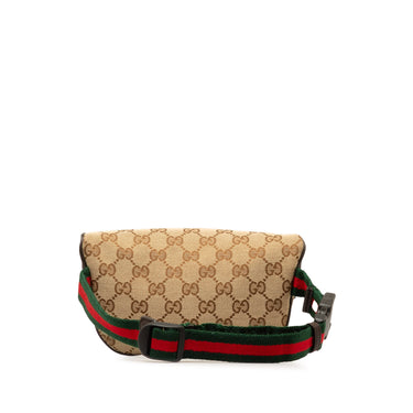 Brown Gucci GG Canvas Web Childrens Belt Bag