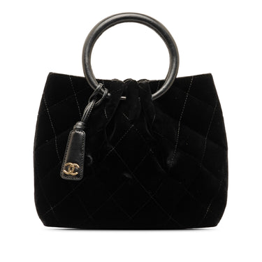 Black Chanel Velvet Ring Handle Bag