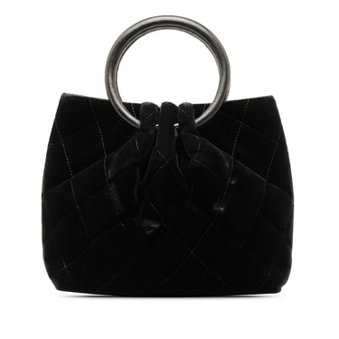 Black Chanel Velvet Ring Handle Bag - Designer Revival