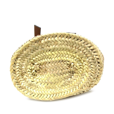 Brown Loewe Small Raffia Basket Tote