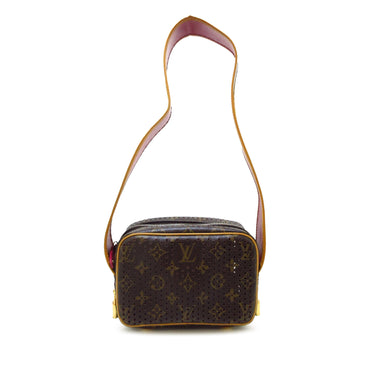 Brown Louis Vuitton Monogram Perforated Mini Trocadero Shoulder Bag