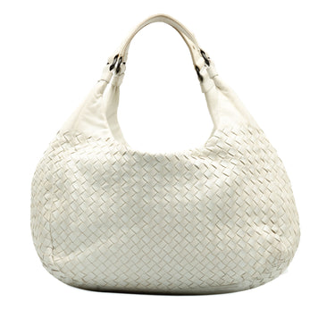White Bottega Veneta Medium Intrecciato Campana Hobo Bag - Designer Revival