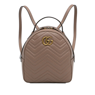 Taupe Gucci Small GG Marmont Matelasse Backpack - Designer Revival