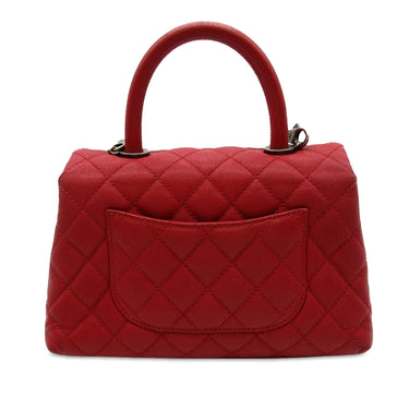 Red Chanel Small Caviar Coco Handle Bag Satchel - Designer Revival