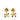 Gold Chanel Drop Bow Clip On Earrings