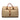 Beige Burberry Logo Printed Canvas Travel Bag