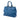 Blue Prada Vitello Daino Double Zip Convertible Tote Satchel