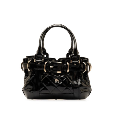 Black Burberry Patent Beaton Handbag - Designer Revival