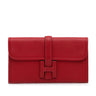 Red Hermes Swift Jige Duo Wallet - Designer Revival